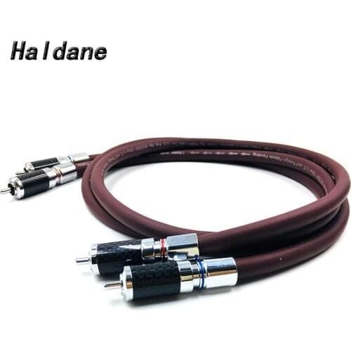 Haldane Pair HIFI 2RCA Male Cable RCA Reference Interconnect Audio Cable Rhodium plated PLUG for TARA Labs Prism OMNI 2 Wire