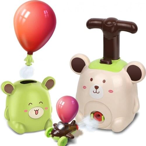 Inertia Flying Power Balloon Car with Rocket Launcher Cartoon Balloon Vehicles Science Experimen Toys for Children Toddler Boy