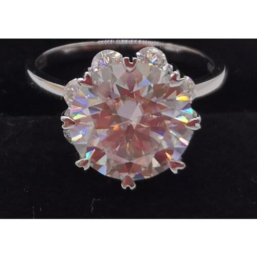 18K Au750 White Gold Women Wedding Party Engagement Ring 1 2 3 4 5 Carat Round Heart Flower Moissanite Diamond Ring Elegant