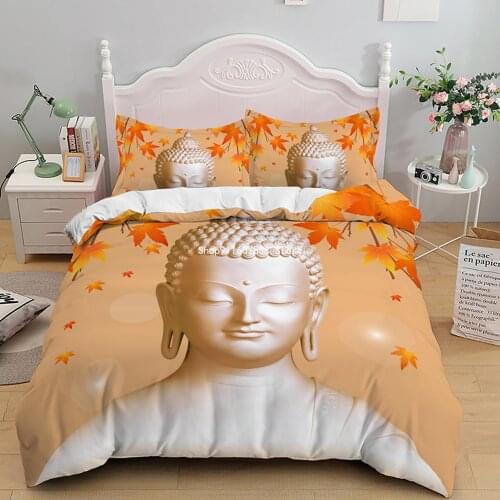 Buddha Statue Bedding Set Comforter 3D Print Luxury Queen King Single Duvet Cover Set Decoration Fantasy Adult Home Textile