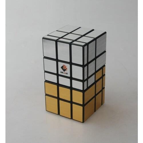 CubeTwist 3x3x5 Conjoined Mirror Blocks Black Silver Gold Magic Cube Educational Toy Special Toys