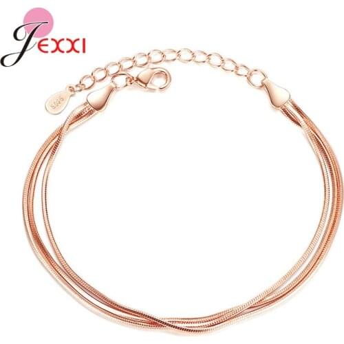 Best Sell Luxury Two-Tone 925 Sterling Silver Gold Link Chain Bracelets For Women Party Birthday Jewelry Gifts