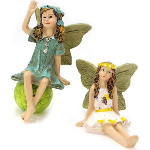 Little Girls Plants Ornaments Flower Fairy Resin Crafts Perfect Gift Micro Landscape Decorations Creativity Garden Accessories