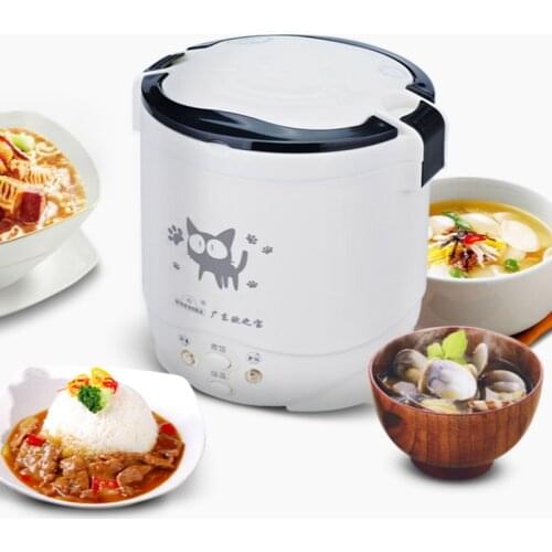 NEW 1L Electric Mini Rice Cooker MultiCookers Portable Rice Cooker Used In House 220V Or Car 12V Truck 24V Multicookings