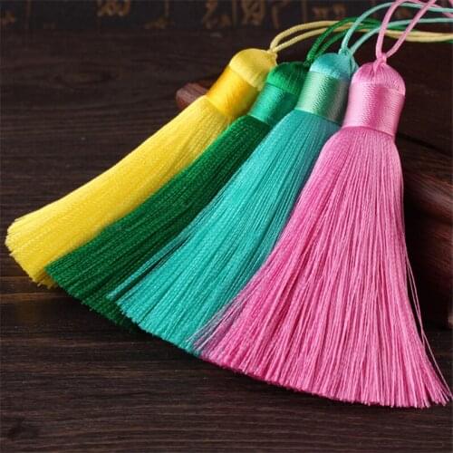 Fashion 8cm Short Fat Multicolor Tassel Silk Fringe Sewing Bang Tassel Decorative Key Tassels DIY Jewelry Making Findings