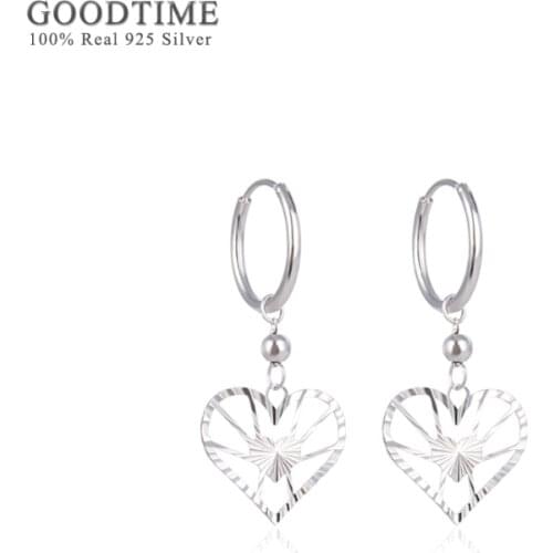 Fashion Earring For Women Pure 100% 925 Sterling Silver Love Heart Car Flower Hollow Earrings Jewelry For Girl Party