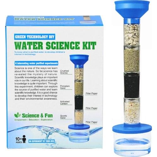 Clean Water Experiment Kit Children DIY Sewage Filter Purification System Toy