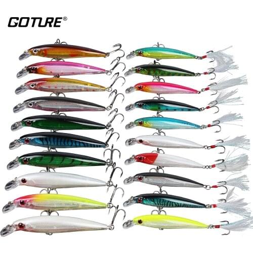 Goture 20Pcs/kit Fishing Lure Set Wobbler Set Mixed Color Minnow Fish Supplies Fake Lure For Carp Bass 7g/13.5g