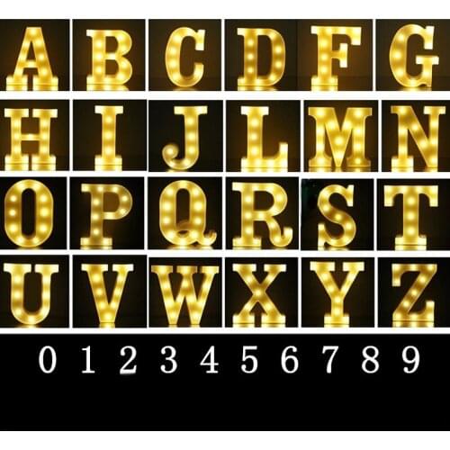 Letter LED Lights Glowing Digital Lights Halloween Family Wedding Birthday Christmas Party Proposal Confession Decoration Bride