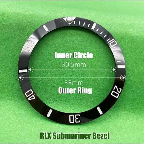 Sloping Ceramic Bezel Insert 38*30.6mm For RLX Submariner & Seiko Brand SKX007/009 Divers Replacement of Watch Accessories Parts