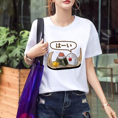 2020 New Harajuku Japanese Women T Shirt Cute Food Graphic T-shirt Summer White Top Tshirt Casual Short Sleeve Tee Shirt Femme
