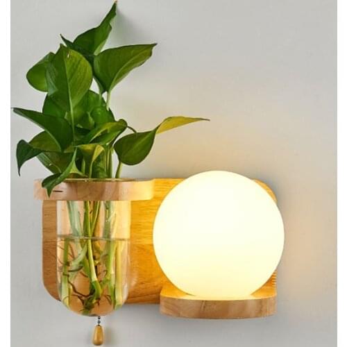 Creative New Modern LED Wall Lamps Wooden Glass Lights Living Study Room Bedroom Bedside Aisle Corridor Stairs Indoor Lighting