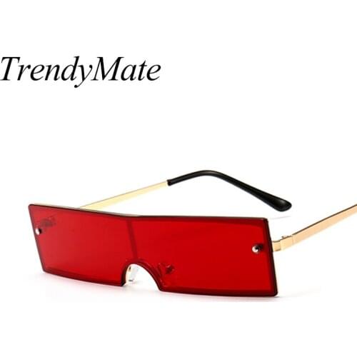 TrendyMate Small Square Sunglasses Women Luxury Brand Designer Red Sexy Gradient Sun Glasses Oculos De Sol Feminino UV400 5167T