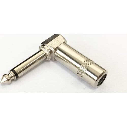 6.35mm male right angle connector mono solding plug 90-degree