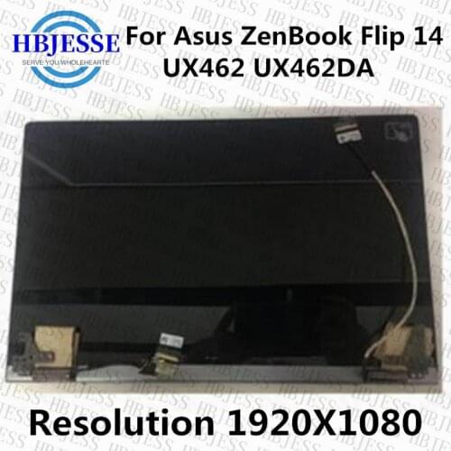 Original Replacement 14"Screen Assembly For Asus ZenBook Flip 14 UX462 UX462DA Laptop LCD Panel Touch Screen assembly Upper part