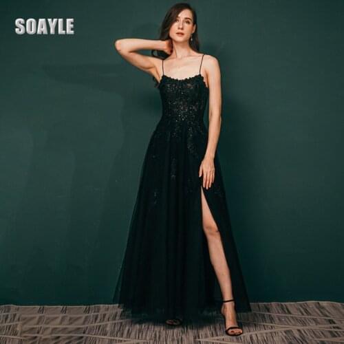 A-Line Prom Dresses 2021 Luxury Lace Beading Evening Gowns for Formal Dress Teen Girl with Slit Backless Dress