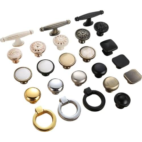 Door Knobs and Handles Cabinet Knobs Cupboard Door Zinc Alloy Handles Vintage Wardrobe Furniture Handle Drawer Pulls Drawers