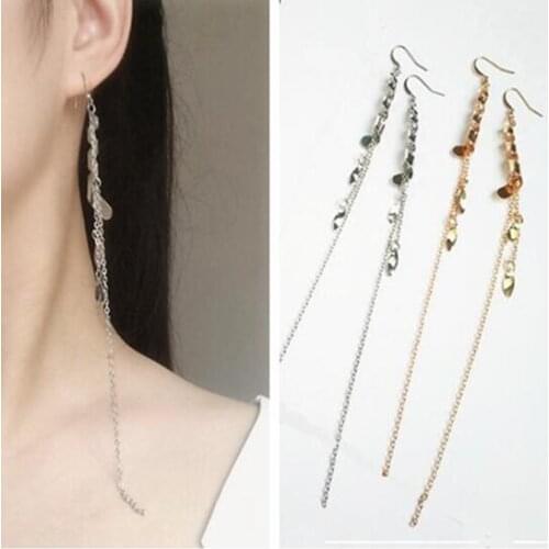 Ex761 Europe fashion simple Gothic punk spiral bending Leaves tassel chain earrings 2021 trend Womens Jewelry Accessories