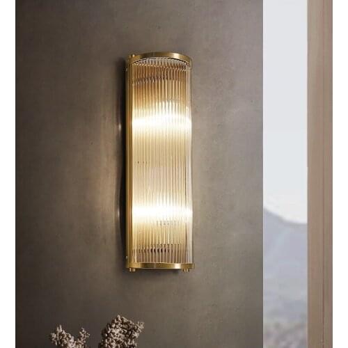 Modern Crystal Wall Lamp All Copper Wall Lamps For Living Room Bedroom Nordic Home Decor Indoor Lighting Fixtures E14 Wall Light