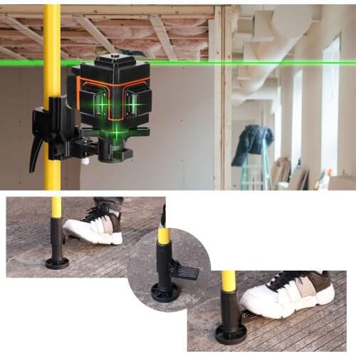 Max 4.2m Height Adjustable Line Leveler Stand Bar Telescopic Pole Bracket 1/4'' Thread Lift Extend Holder for Laser Level
