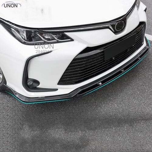 Carbon Fiber Look Universal Car Front Bumper Lip Chin Bumper Body Kits Splitter Diffuser For Toyota Corolla 2019 2020
