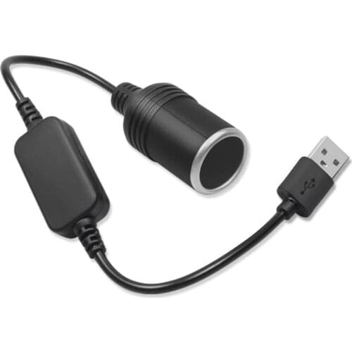 USB 5V A Male to 12V Car Cigarette Lighter Socket Power Converter for Driving Recorder DVR Dash Camera GPS(10W 0.8A Max)