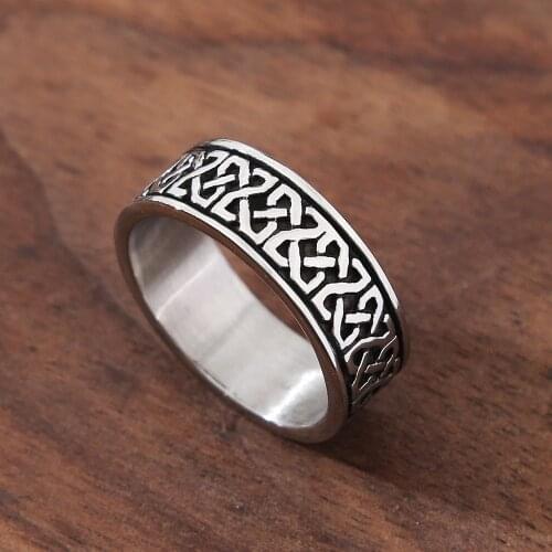 Vintage Nordic Stainless Steel Celtics Knot Ring Men Women Punk Viking Ring Odin Totem Amulet Rune Ring Fashion Jewelry Gifts