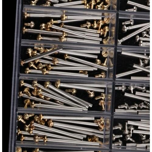 Stainless Steel Screw Bars Strap Link Pins for Watchmaker Tools, Mixed Sizes