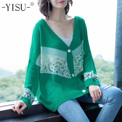 YISU Knitted Cardigan Women Autumn Winter Long Sleeve Basic Mohair Sweaters Female Casual Jumper Big Sweater Cardigan Women