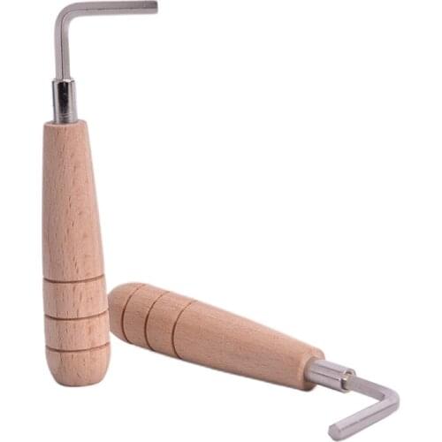 1pc Guitar Neck Wrench Key Stainless Steel Wrench And Wooden Handle Mandolin Ukulele Luthier Tool Guitar Adjust Wrench