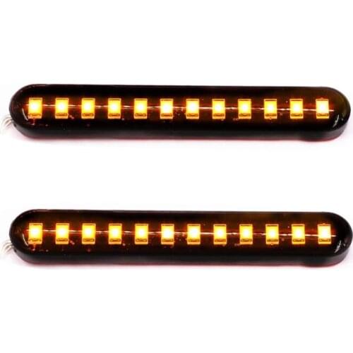 2PCS Car Motorcycle Flowing Water Tail Brake Lights 12 LED Turn Signals Light Blinker