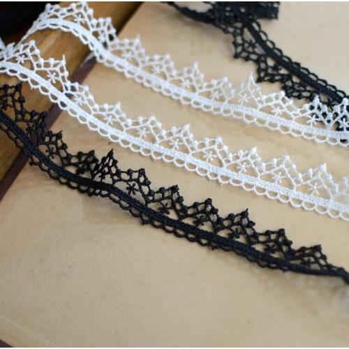 3 Yards/lot 1.5cm Width Water Soluble Pretty Lace Trim DIY Sewing Supplie BlacK Lace Fabric Trims Garment Clothes Accessories