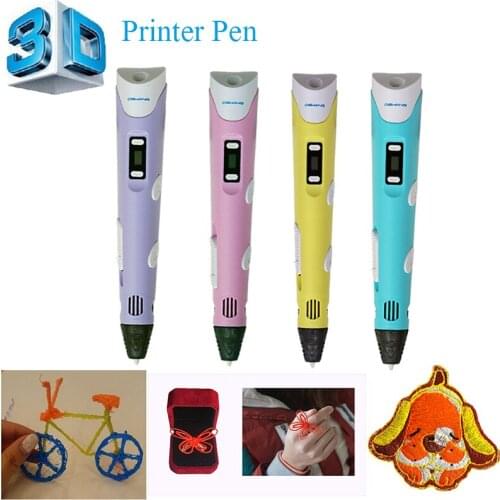 3D Pen Kids Gift Color 3D Printing Pen LED Display Screen Free 5M 10 Color ABS Filament 3D Printer Pen