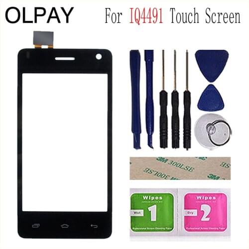 4.3'' For Fly IQ4491 IQ 4491 Touch Screen Glass Digitizer Panel Lens Sensor Glass Free Adhesive And Wipes