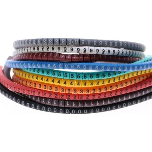 500Pcs 0 to 9 number Cable Wire Marker EC-0 1.5mm2