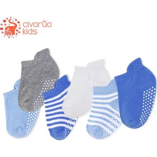 6Pairs/Lot Baby Socks 100% Organic Cotton Non Slip SockS for Boys & Girls Anti Skid Baby Sock for Baby 6-36 Month