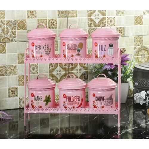 6 pieces Metal Standing Decorative Spice Team