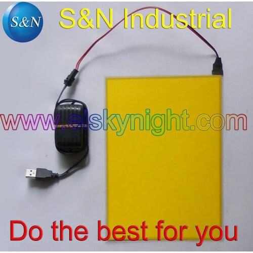 A5 size Lemon el sheet el panel el back light with 5V USB controller Steady on for advertising or decoration free shipping