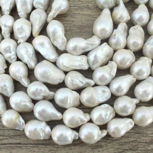 AA+ handmade Jewelry Long15-25mm White Pearl Beads Strand Necklace Jewelry Freshwater Pearls Free Shipping P004