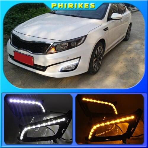2pcs Car LED Daytime Running Lights For Kia K5 Optima 2011-2014 DRL Fog Lamp Xenon White day light