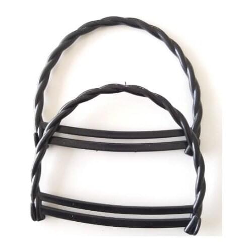 Bamboo looking plastic handle bag black color A8