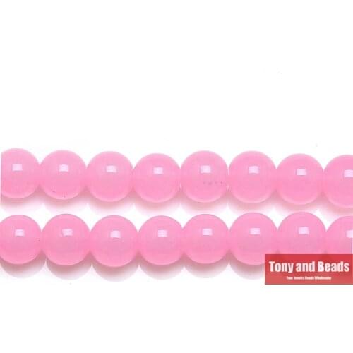 Free Shipping 16" Imitation Pink Round Glass Loose Beads 6 8 10MM Pick Size for Jewelry Making IJ8