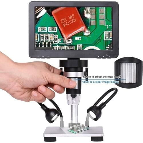 Latest 7 inch 1080P LCD Digital industrial Microscope with Wired Remote,1200X Magnification Handheld Microscope for iPhone iPad