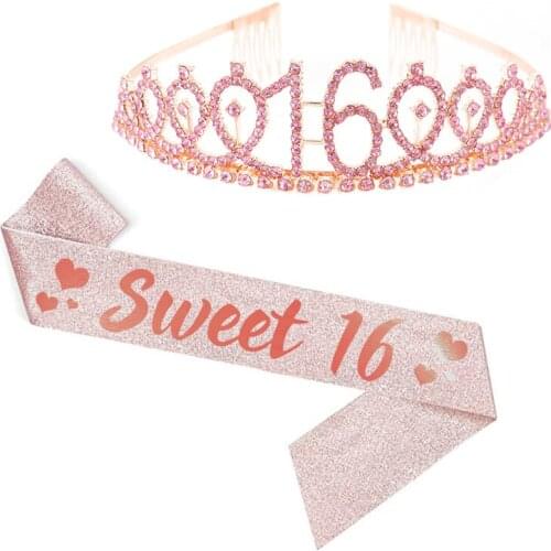 Birthday Girl Queen Princess Tiara Crown Sash Birthday Party Decoration Gifts Supplies For Girls Birthday Queen