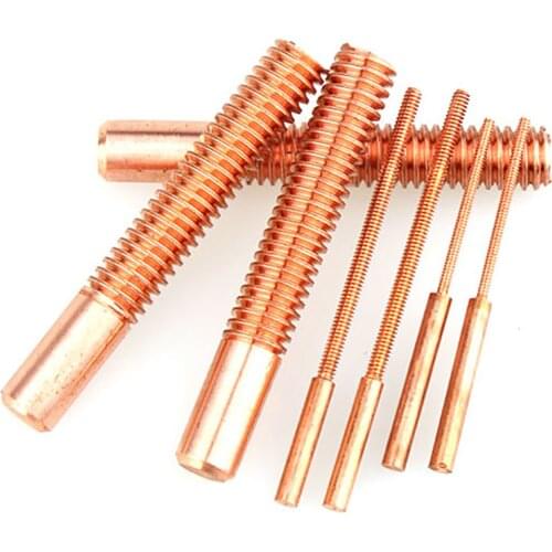 Pure Copper Tapping Electrodes for Spark EDM Thread Electrode Discharge Red Copper Screw Tooth Metric Size M2 to M20 30X50mm