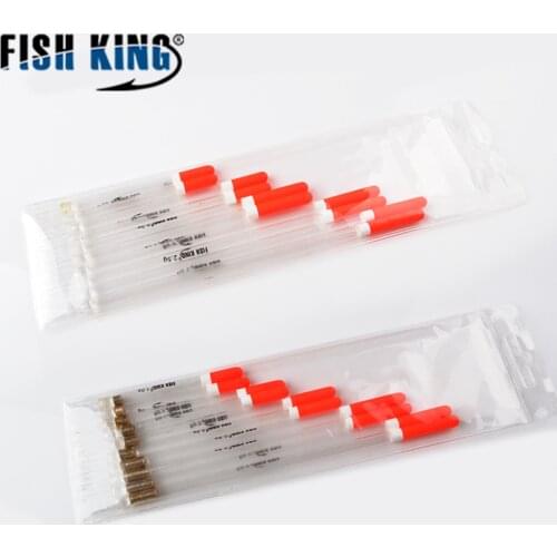 FISH KING 10PCS/Lot Carbon Plastic Float 0.7g/1.5g/2.0g/2.5g/3g Crystal Plastic Fishing Floats Tube