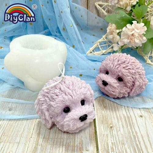 Hot 3D Teddys Head Silicone Molds Plush Dogs Gypsum Resin Candle Chocolate Moulds Mousse Cake Decorating Tools Kitchen Baking