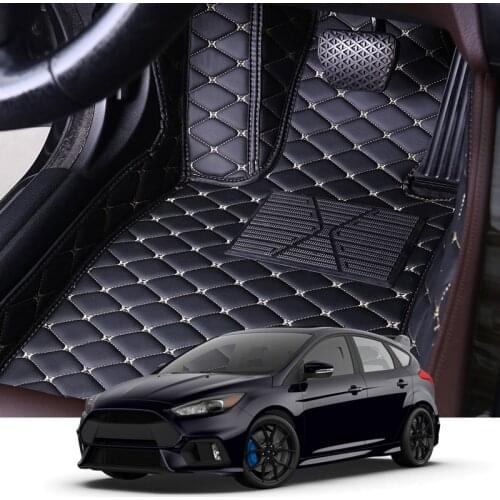 For Ford Focus 3 Gen 2011-2017 5Seats LHD Car Floor Mats Set Leather Cover Mat Styling Foot Protector Pad Automobile Accessories