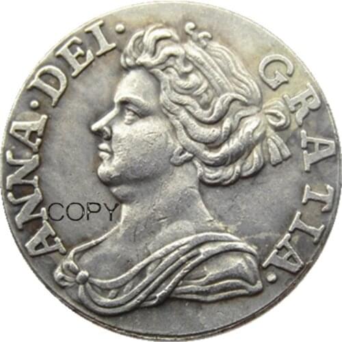 1711 6 Pence SHILLING - ANNE BRITISH SILVER Silver Plated Copy COIN