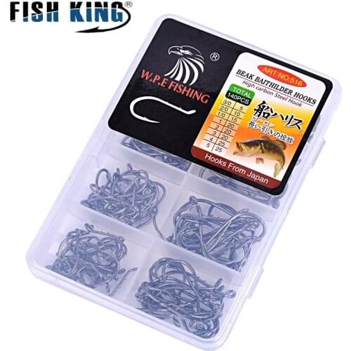 Ringed hook 140pcs/set Fishhooks Carbon Steel Barbed Fishhooks Super Sharp Hooks From Japan Accessories Specializing FishHook